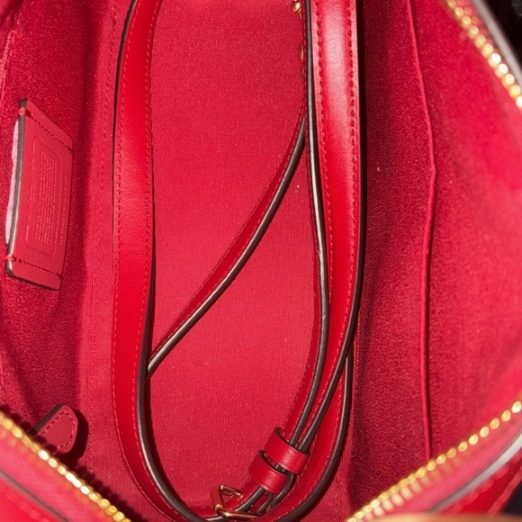 Coach Rowan Satchel in Signature Canvas (Brown and Red) - Picture 5 of 6